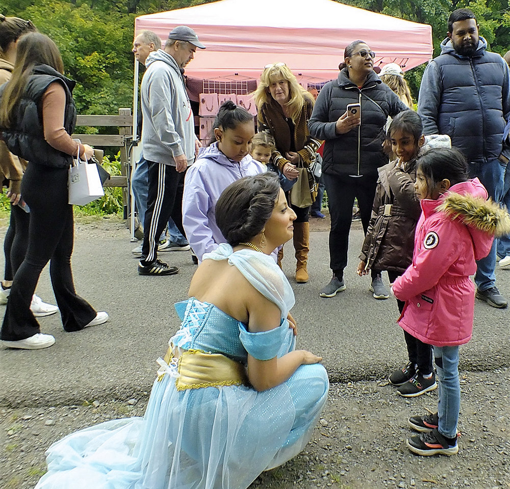 Girls loved seeing Princess Jasmine at Walktoberfest.